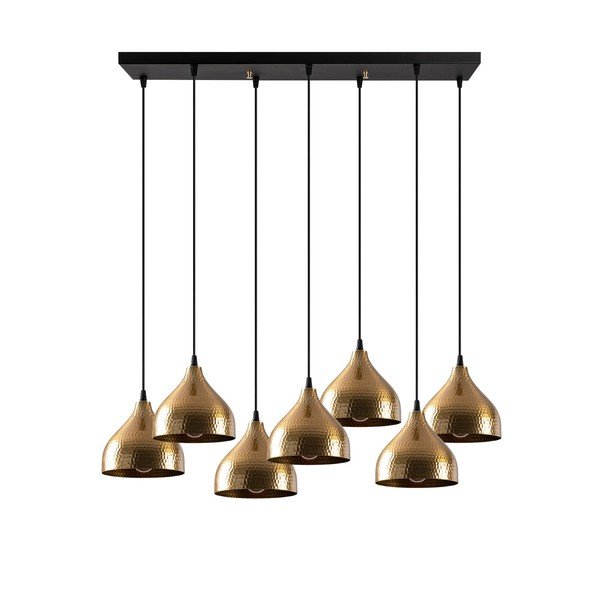 Kabantis šviestuvas juodos spalvos/auksinės spalvos su metaliniu gaubtu Tattoo – Opviq lights