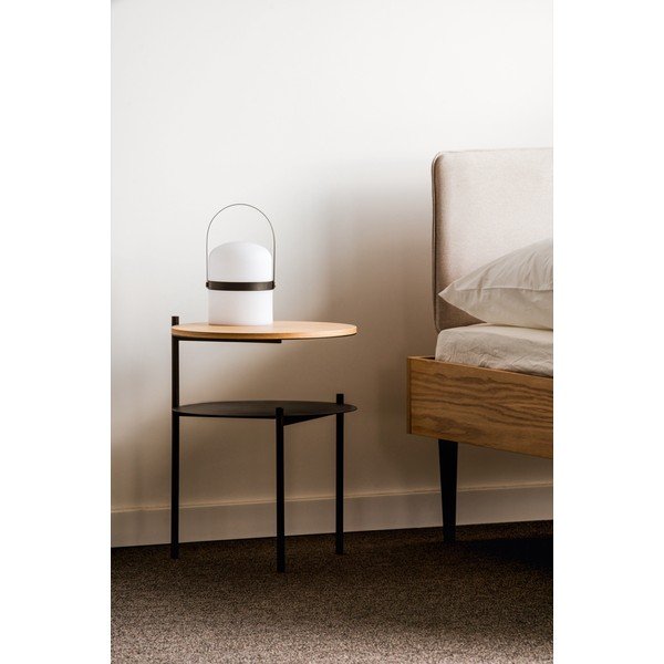 Juodos spalvos/natūralios spalvos naktinis staliukas su ąžuolo dekoro stalviršiu Tu – noo.ma-image-2