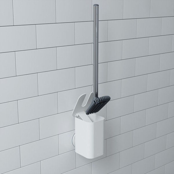 Baltas savaime išsilaikantis plastikinis tualeto šepetys Flex - Umbra-image-2
