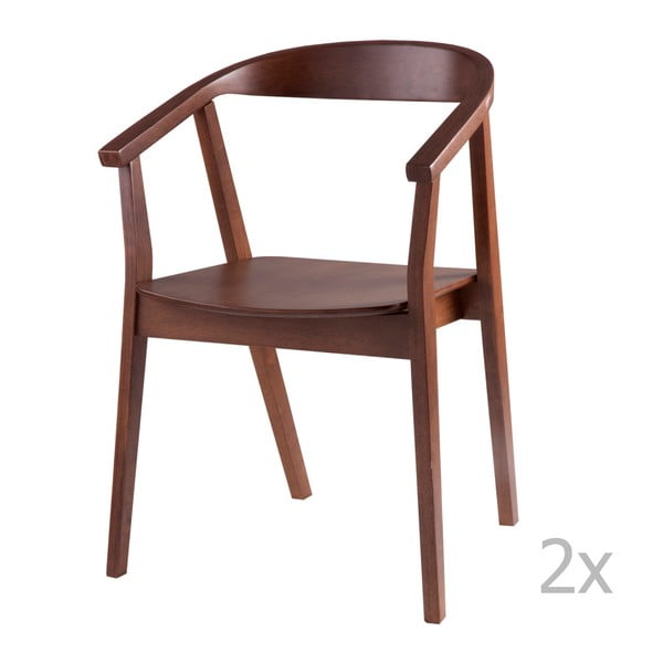 2 valgomojo kėdžių komplektas su riešutmedžio medienos apdaila Sømcasa Donna