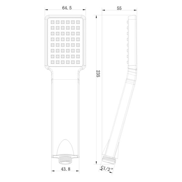Iš plastiko dušo galvutė matinės juodos spalvos – Sapho-image-1