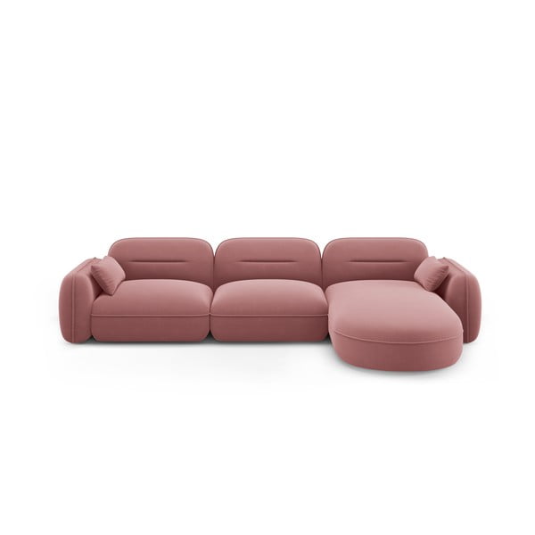 Iš velveto kampinė sofa rožinės spalvos (su dešiniuoju kampu) Audrey – Interieurs 86