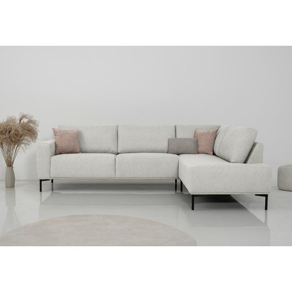 Kampinė sofa šviesiai pilkos spalvos (su dešiniuoju kampu) Loosdrecht – Scandic-image-1