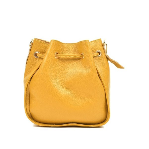 Geltonos spalvos odinė rankinė Carla Ferreri Jessie-image-2