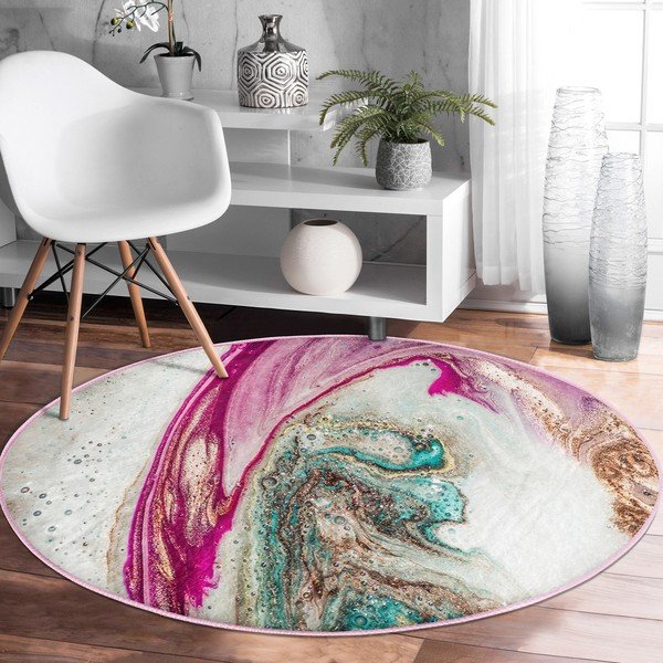 Skalbiamas/robotiniams dulkių siurbliams apvalios formos kilimas ø 100 cm Comfort – Mila Home-image-1