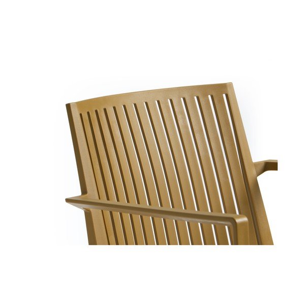 Rudos spalvos plastikinė sodo kėdė Bars - Rojaplast-image-1