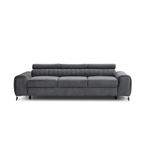 Tamsiai pilkos spalvos iš velveto sulankstoma sofa 261 cm Laurence – ELTAP