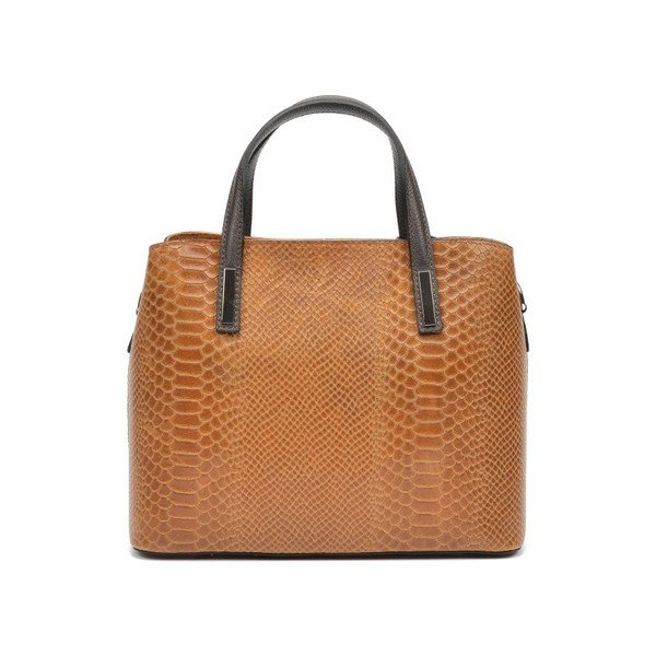 Konjako rudos spalvos odinė rankinė Roberta M Muriella-image-3