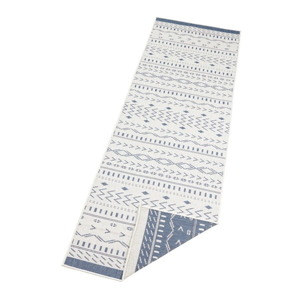 Mėlynos ir kreminės spalvos lauko kilimas NORTHRUGS Kuba, 80 x 250 cm-image-3