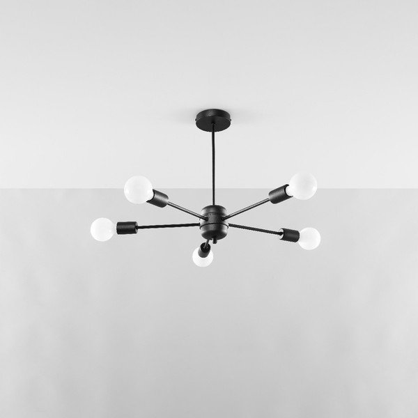 Juodos spalvos lubinis šviestuvas 66x66 cm Benedett – Sollux-image-3