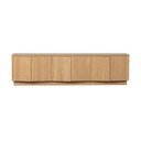 Natūralios spalvos TV spintelė iš ąžuolo masyvo 200x52x45 cm Zuma – WOOOD