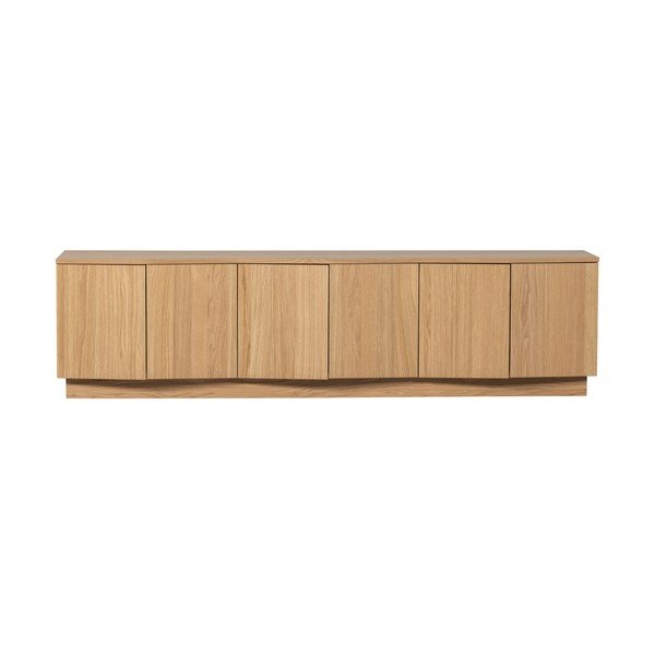 Natūralios spalvos TV spintelė iš ąžuolo masyvo 200x52x45 cm Zuma – WOOOD