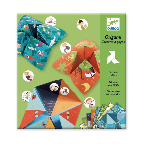 8 origami popierių su lipdukais rinkinys Djeco Fortune-image-4
