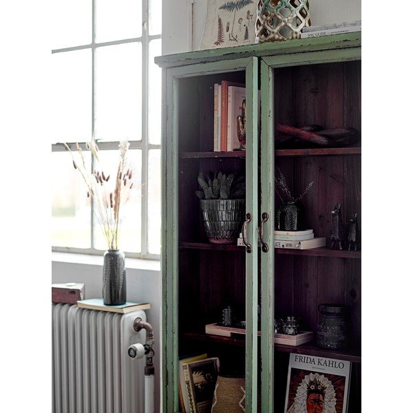 Šviesiai žalios spalvos iš kėnio masyvo pakabinama vitrina 81x122x18 cm Hazem – Bloomingville-image-1