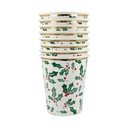Iš popieriaus vienkartiniai puodeliai 8 vnt. Holly Pattern – Meri Meri