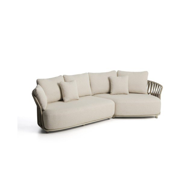 Smėlio spalvos/taupe spalvos iš audinio sodo sofa Osani – Kave Home