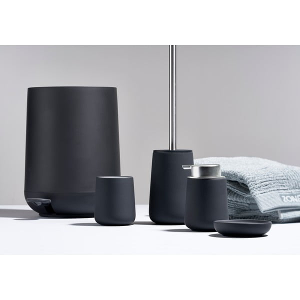 Iš plastiko šiukšliadėžė juodos spalvos su pedalu 5 l Nova – Zone-image-3