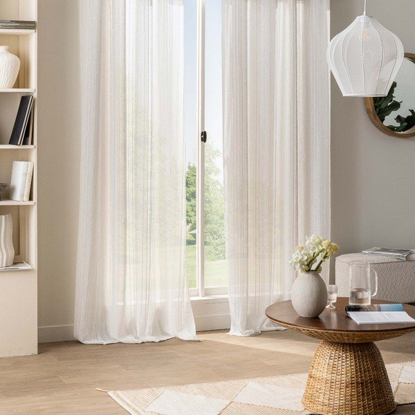 Baltos spalvos užuolaida 140x260 cm Zaho – douceur d'intérieur-image-2