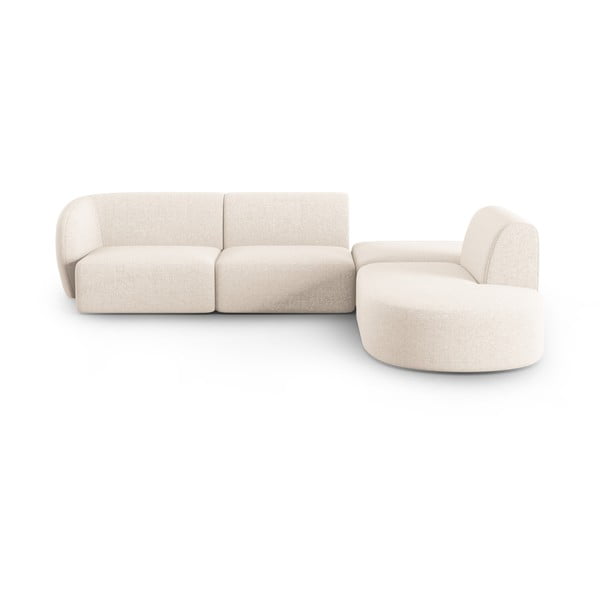 Smėlio spalvos iš šenilinio audinio kampinė sofa (su dešiniuoju kampu/„L“ formos) Paolo – Milo Casa