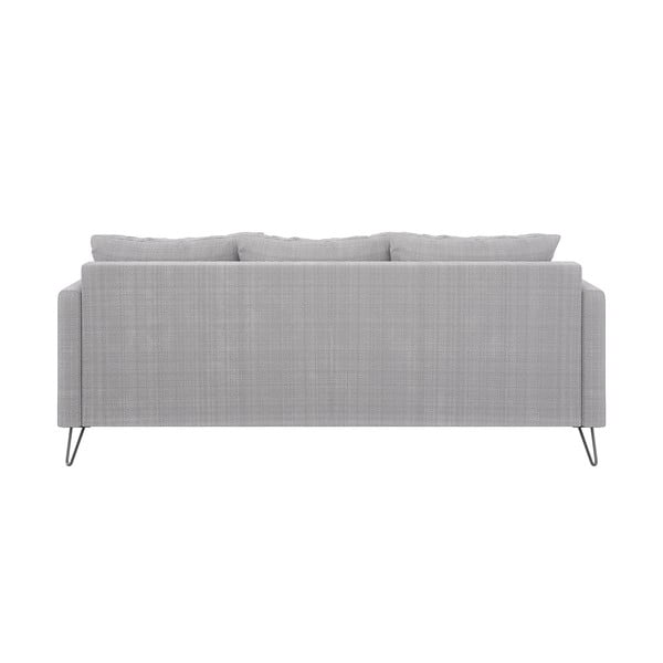 Šviesiai pilkos spalvos iš šenilinio audinio sofa 200 cm Freya – Ropez-image-2
