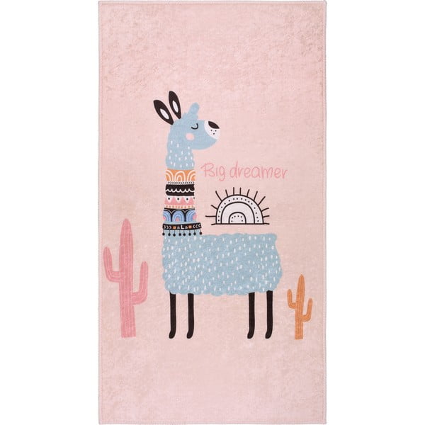 Skalbiamas rožinės spalvos vaikiškas kilimas 120x180 cm Big Dreamer Camel – Vitaus