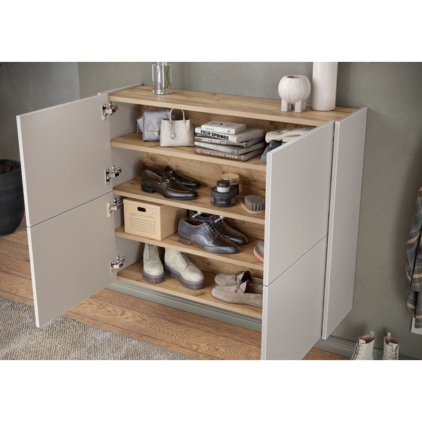 Kreminės spalvos matinis pakabinama spintelė 97x79x27 cm Binetto – Germania-image-2