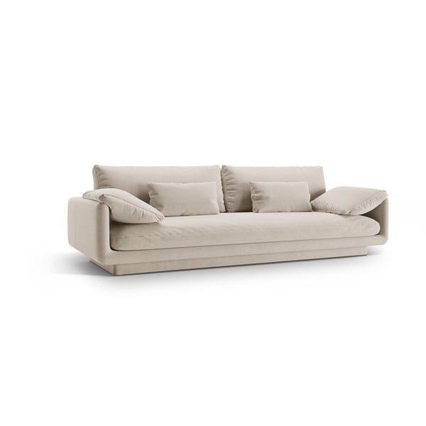 Iš velveto sofa baltos spalvos 250 cm Torino – Micadoni -image-1