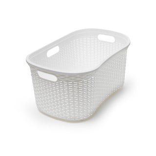 Baltas rotango skalbinių krepšys Addis Rattan Laundry Basket Calico