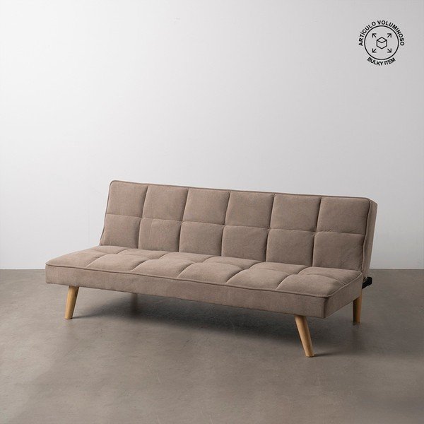Smėlio spalvos iš šenilinio audinio sulankstoma sofa 175 cm – Ixia-image-1