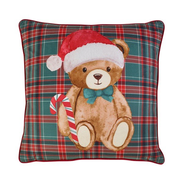 Dekoratyvinė pagalvėlė su Kalėdų motyvu 45x45 cm Christmas Tartan Teddy Bear – Catherine Lansfield