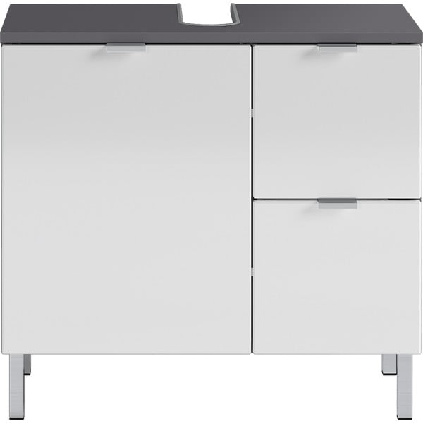 Balta ir pilka spintelė po praustuvu Germania Mauresa, plotis 60 cm-image-2