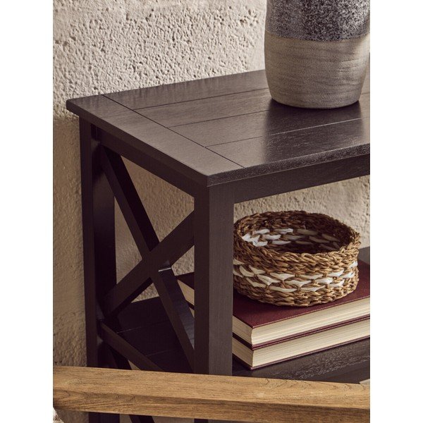 Juodos spalvos iš pušies masyvo pastatoma lentyna 40x81x81 cm Heritage – Premier Housewares-image-2