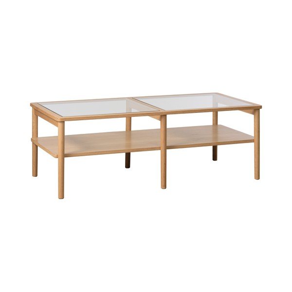 Iš stiklo kavos staliukas natūralios spalvos 60x120 cm Elba – Unique Furniture-image-2