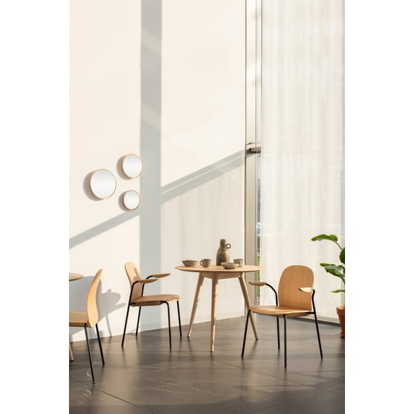 Rudos spalvos/konjako rudos spalvos galima dėti viena ant kitos valgomojo kėdės 2 vnt. iš riešutmedžio Book – Gazzda-image-2