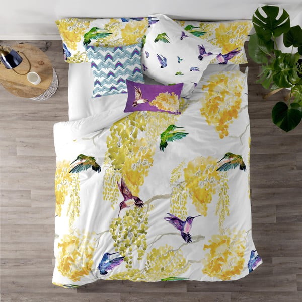 Medvilninis antklodės užvalkalas dvigulei lovai "Happy Friday Mimosa", 220 x 240 cm