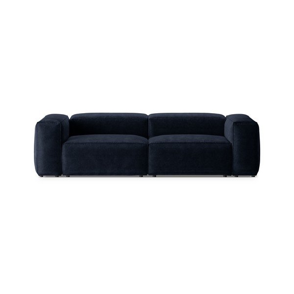 Tamsiai mėlynos spalvos iš kordinio velveto sofa 264 cm Bergamo – Cosmopolitan Design