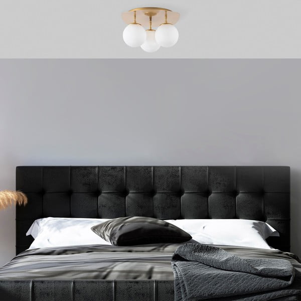 Lubinis šviestuvas auksinės spalvos 37x44 cm su stiklo gaubtu Well – Opviq lights-image-2
