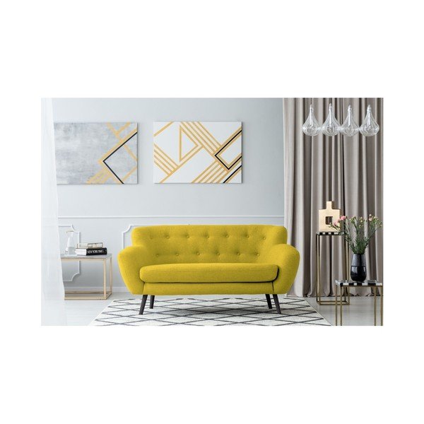 Geltona dviejų vietų sofa "Kooko Home Rock-image-2