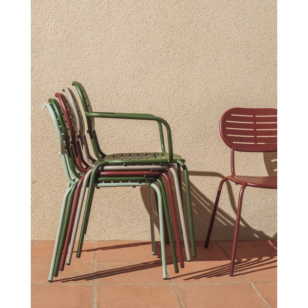 Bordo spalvos metalinė sodo kėdė Brai – Kave Home-image-3