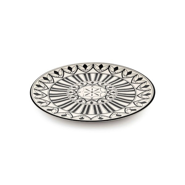 6 kreminio porceliano lėkščių rinkinys su juodu ornamentu Mia Maroc Tabak, ⌀ 26 cm-image-1