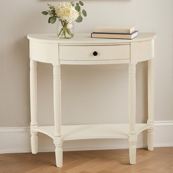 Baltos spalvos iš pušies masyvo konsolinis staliukas 33x81 cm Heritage – Premier Housewares-image-1
