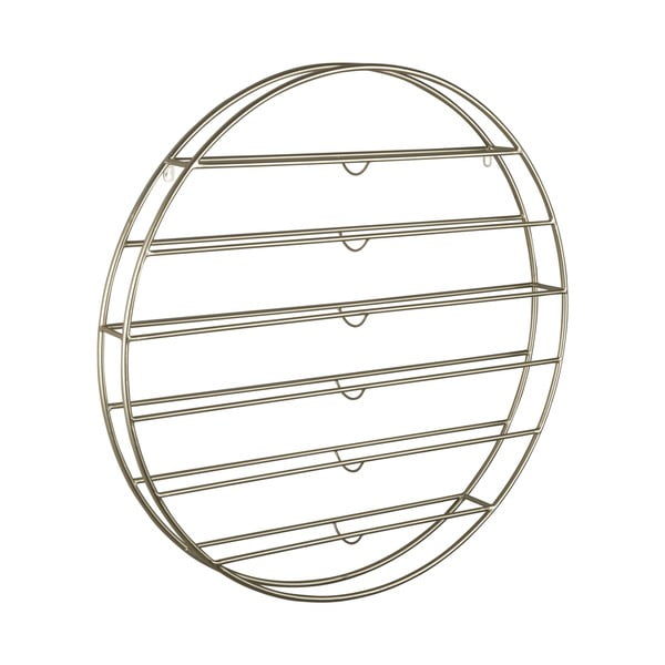 Sieninė auksinės spalvos iš metalo vyno lentyna butelių skaičius 12 80x80x9 cm Redondo – PT LIVING-image-2