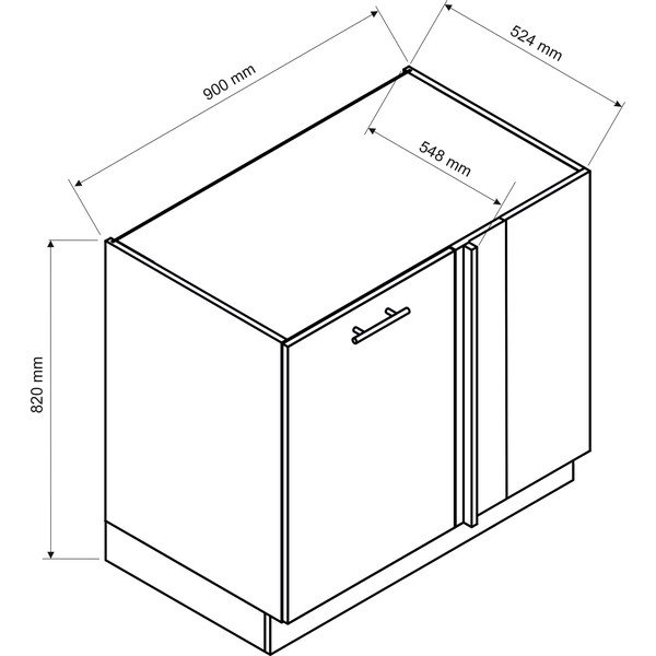 Apatinė/kampinė virtuvės spintelė (plotis 90 cm) Rowan – STOLKAR-image-2