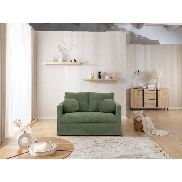 Žalios spalvos sofa 140 cm Paphos – Ropez-image-3