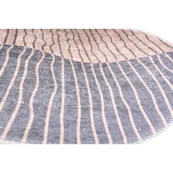 Skalbiamas apvalios formos kilimas pilkos spalvos/kreminės spalvos ø 120 cm Yuvarlak – Vitaus-image-2
