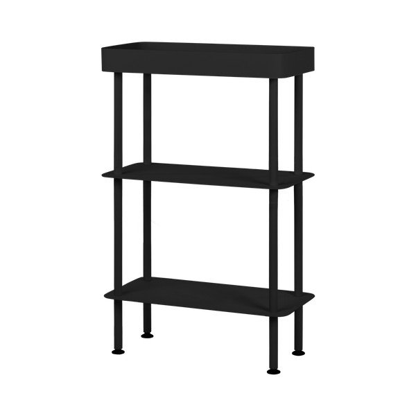 Juodos spalvos iš metalo lentyna ant ratukų 60x97x30 cm Nolle – noo.ma-image-2