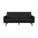 Juodos spalvos iš dirbtinės odos sulankstoma sofa 200 cm Nola – Støraa