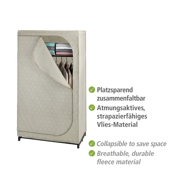 Iš tekstilės drabužių spinta smėlio spalvos 90x160 cm Balance – Wenko-image-3