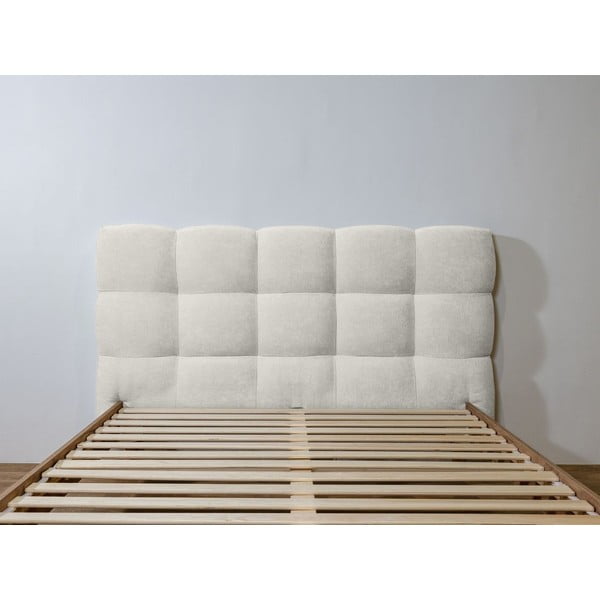 Dvigulė lova šviesiai pilkos spalvos audiniu dengta su lovos grotelėmis 180x200 cm Kumo – Bobochic Paris-image-3