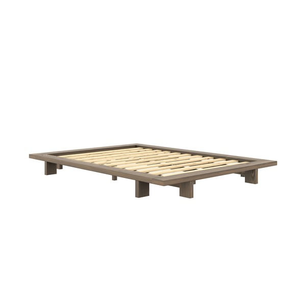 Iš pušies masyvo dvigulė lova rudos spalvos su lovos grotelėmis 160x200 cm Japan – Karup Design